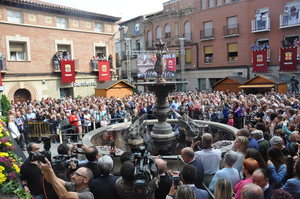 La plaza de la Fuente de la Mora en la pasada Fiesta de la Vendimia