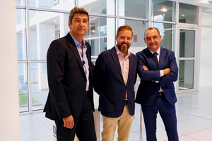 Los responsables de ITAINNOVA, Ángel Fernández; BSV, Pedro Fatás, y Comextic, José Ignacio Goñi